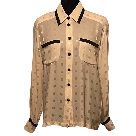 Escada Tops - Escada Margaretha Ley Vintage Silk Novelty Print Blouse